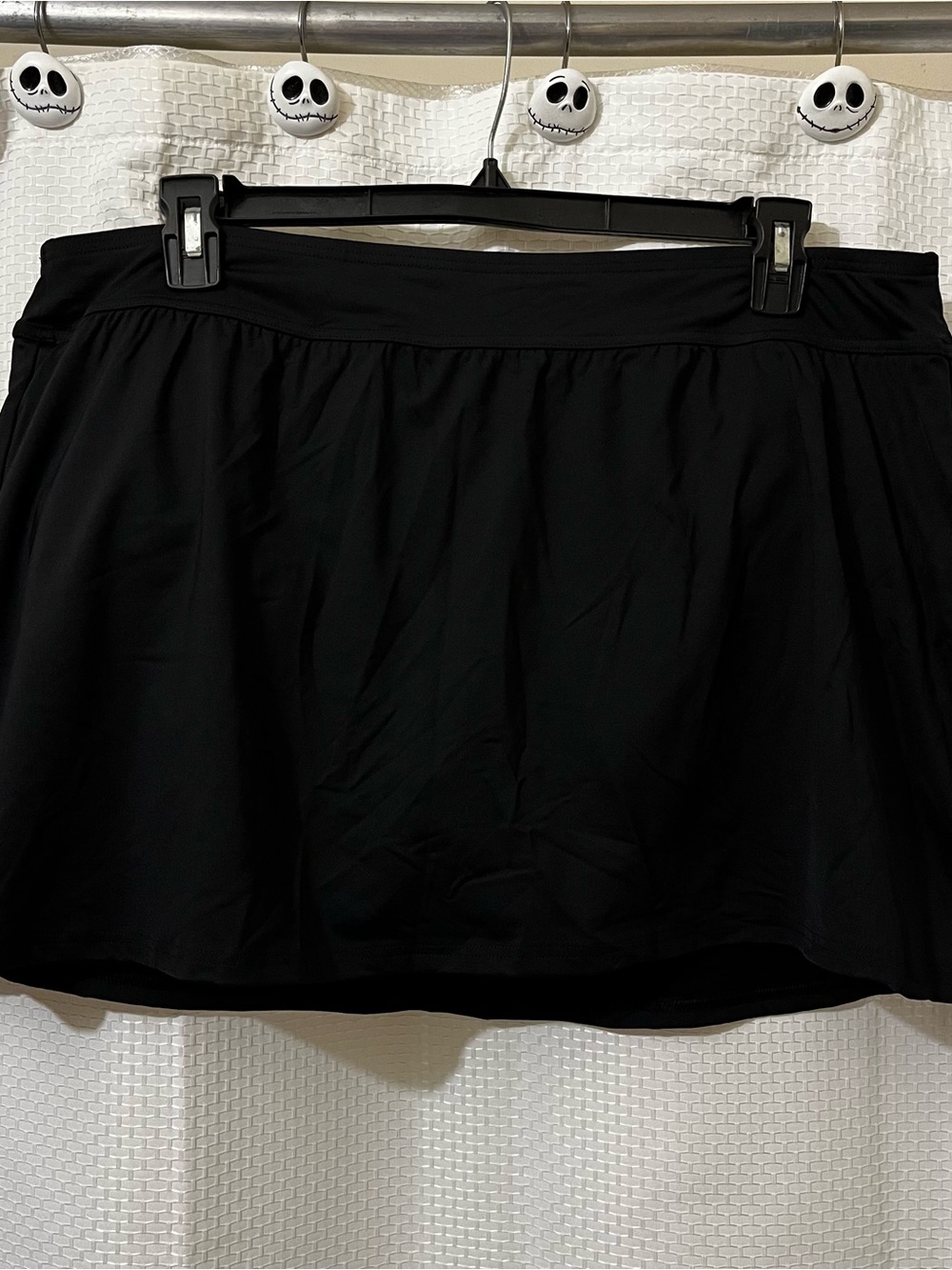Lands End Women Black Swim Skirt Skort Elastic Pull On Plus 20W Bathing Suit